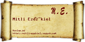 Mitli Ezékiel névjegykártya